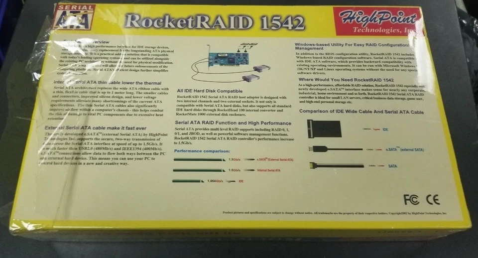 HighPoint Technology RocketRAID 1542 eSATA Adapter Storage Controller - Image 2 of 2