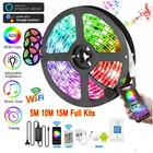 5M 10M 5050 3528 SMD RGB LED Strip Light Waterproof + IR Remote Controll + Power