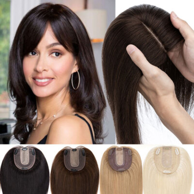 Topper Hairpieces For Thinning Hair On Top Women REAL Human Hair