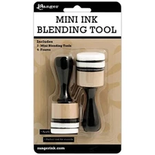 Ranger Mini Ink Blending Tool, 2 Tools, 4 Round Foams, Mess-Free Application