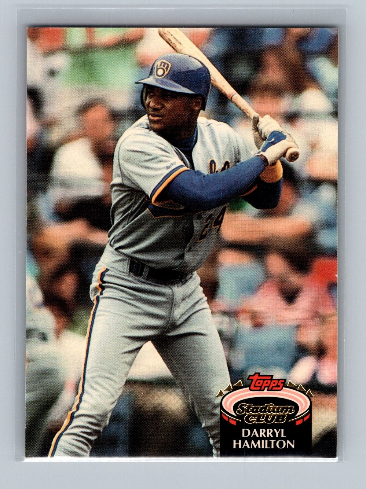 Darryl Hamilton Milwaukee Brewers #253 Topps Stadium Club 1992 Baseball Card