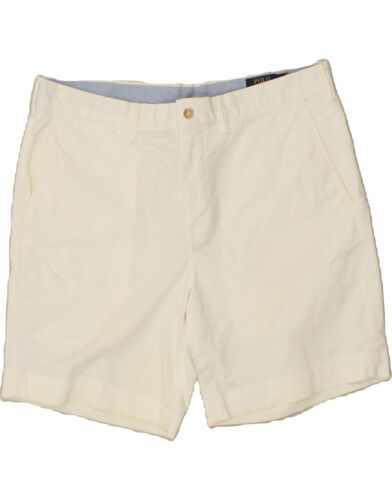 POLO RALPH LAUREN Mens Straight Fit Chino Shorts W36 Large  White Cotton AT13 - Photo 1/4