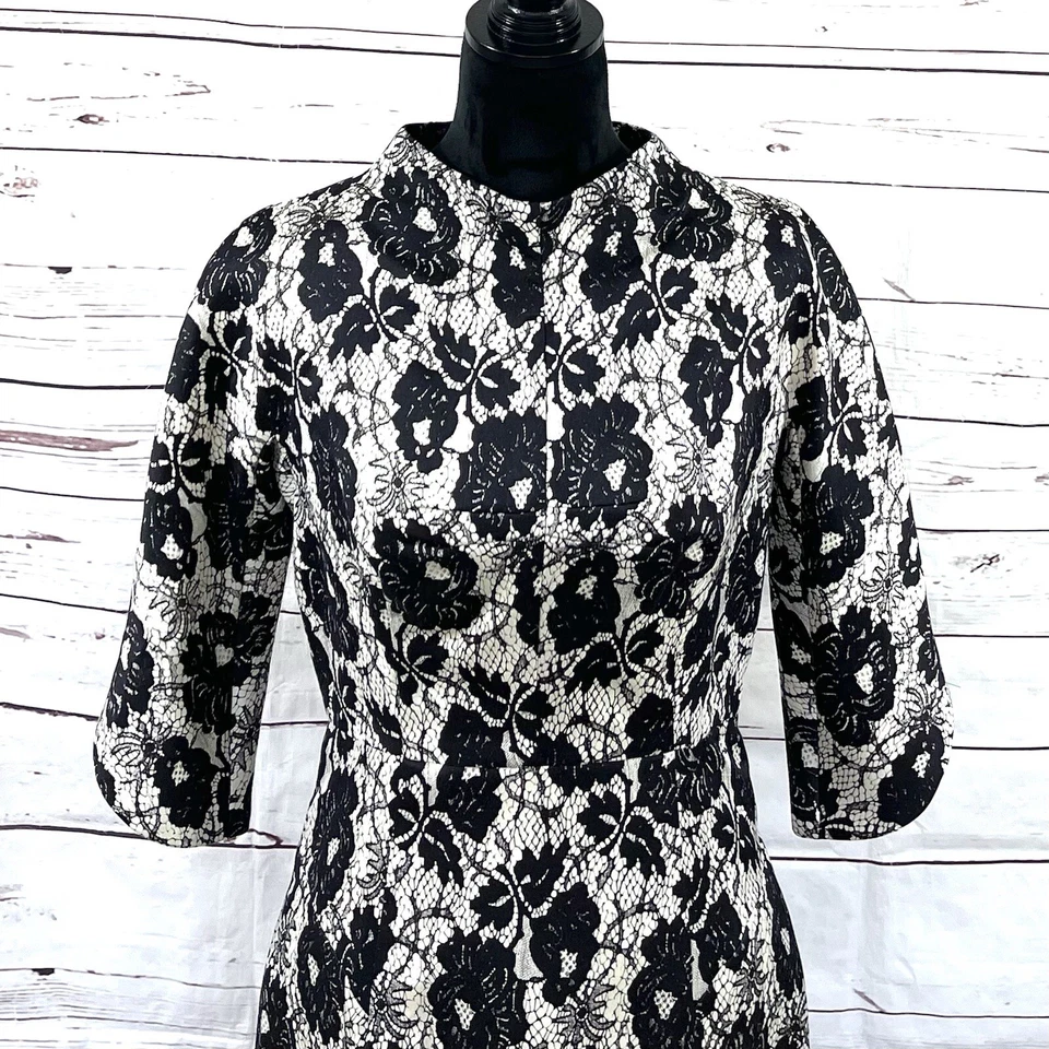 Vestido vaina Milly Of New York para mujer cuello falso manga 3/4 mezcla de lana seda talla 8 Foto 2 de 4