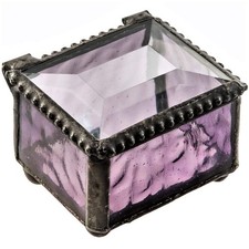 Purple Stained Glass Ring Box Jewelry Trinket - J Devlin Box 325-2 Purple