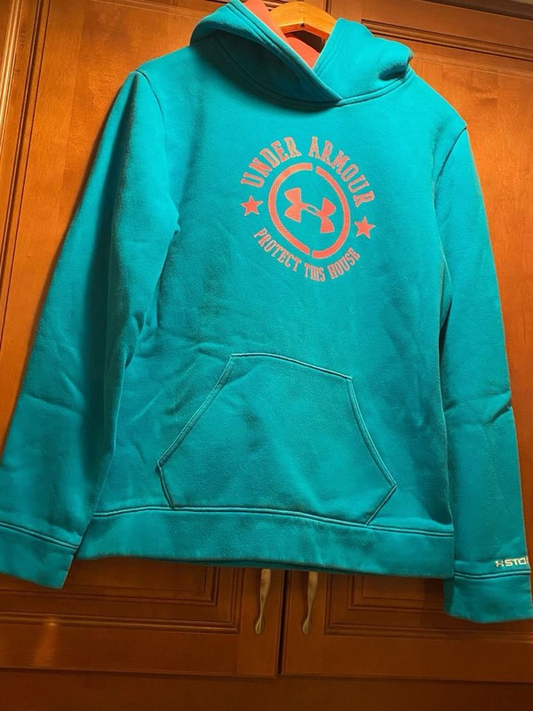 Girls Under Armor Blue And Pink Hoodie