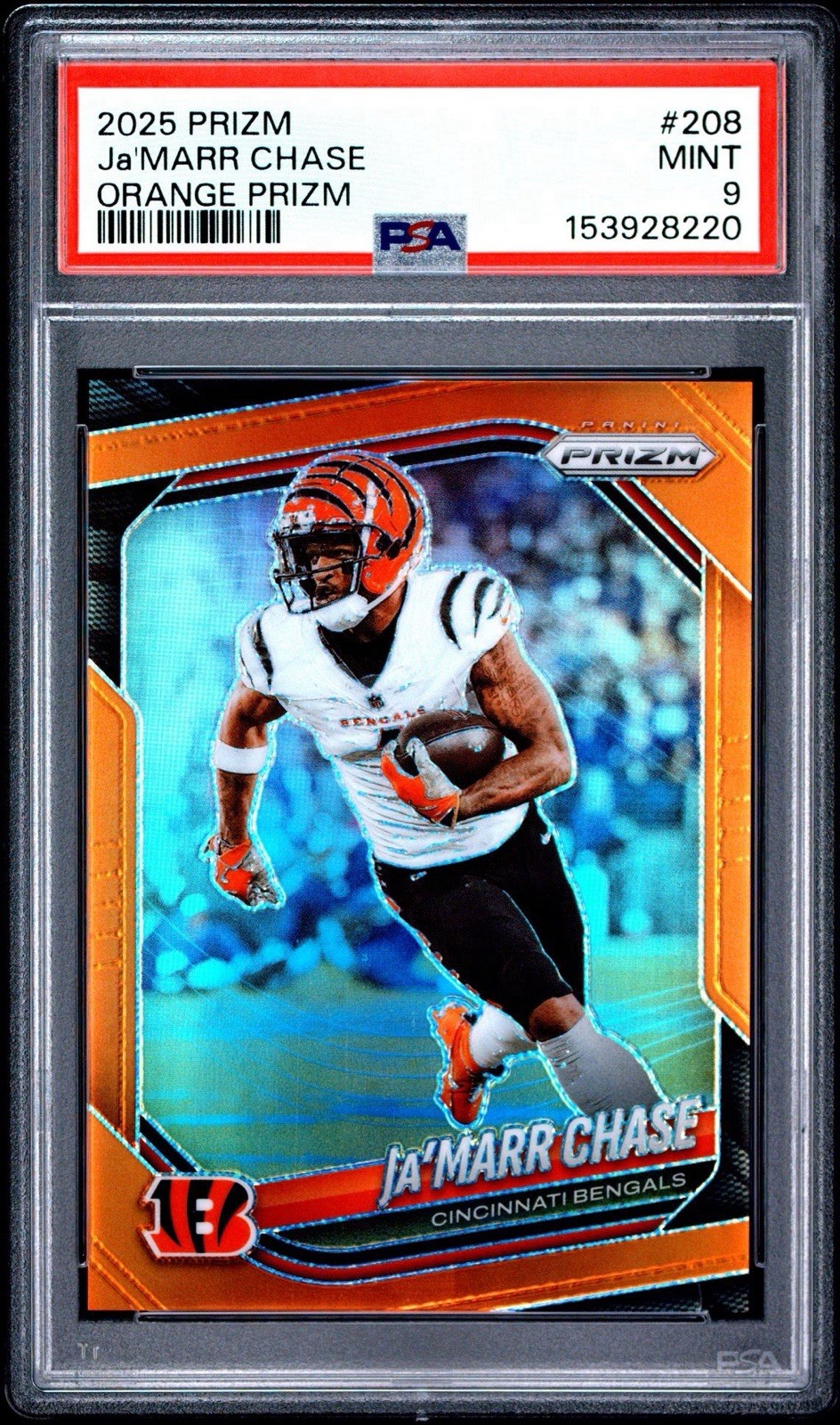 2025 Prizm Ja’Marr Chase Orange Prizm /249 PSA 9