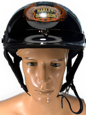 Harley Davidson women's hybrid classic cruiser half face black helmet size LG