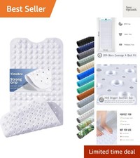 Non Slip Bathtub Mat 40 x 16 Inch, Extra Long Shower Mat with Drain Holes, Ma...