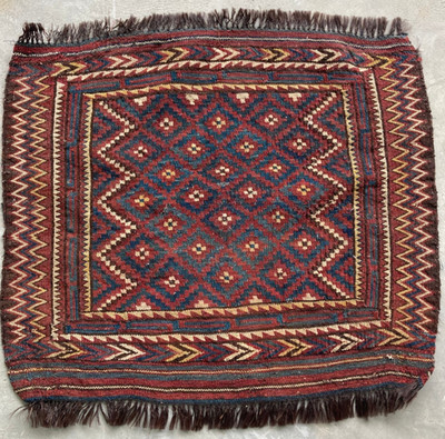 Vintage Traditioneller Türkischer Handgefertigter Kelim Teppich für Wohndeko 74x66 cm