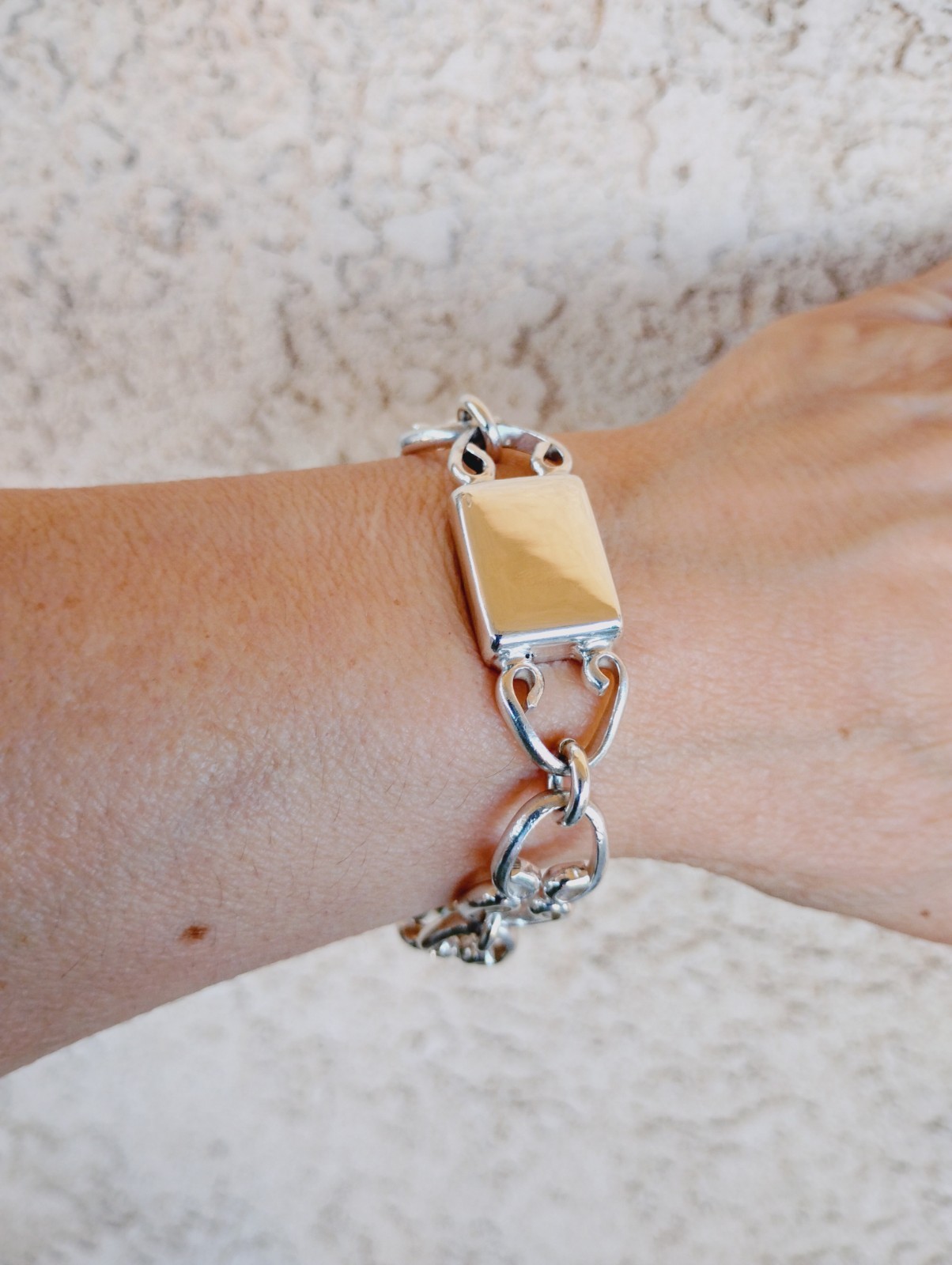 Sterling Silver Scroll-Link Toggle Bracelet Engra… - image 12