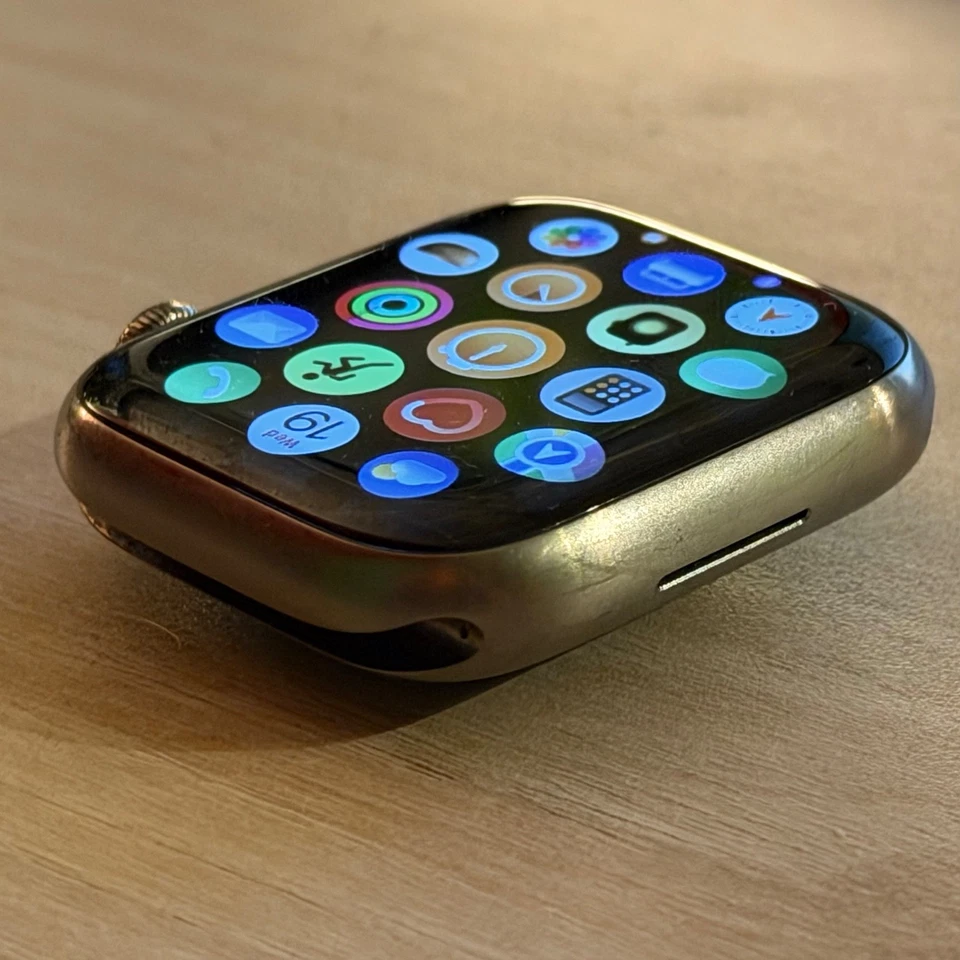 Apple Watch Series 7 45 Edition Titan Natural + Original Leder Armband Cellular - Bild 2 von 4