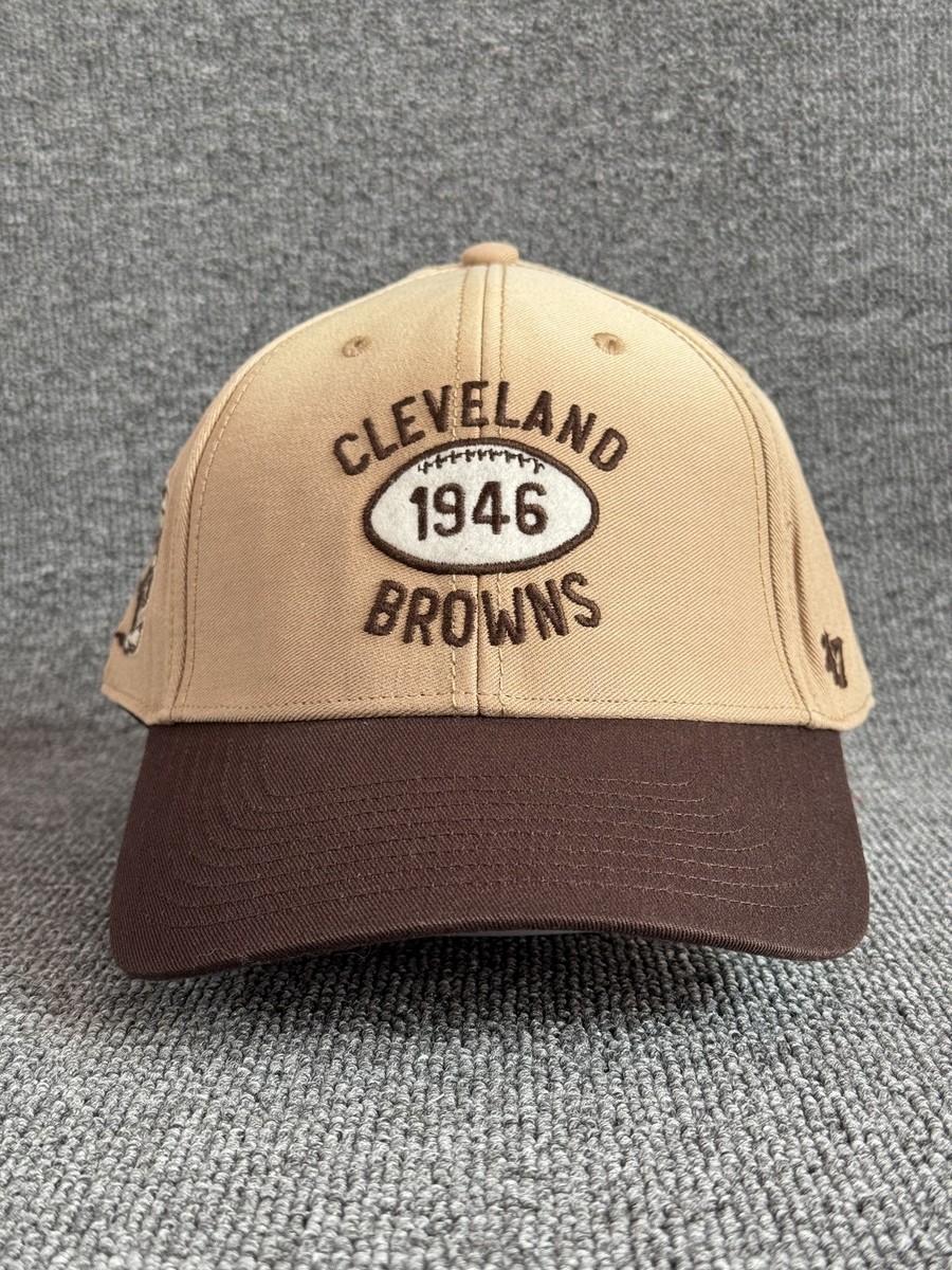 '47 Brand Cleveland Browns NFL Dad Hat Tan Brown Strapback Old Logo Ma