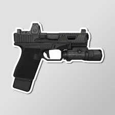 G19 Full Custom Pistol Gun Art - Laptop Sticker Vinyl 4" Length