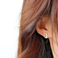 Delicados aretes de gato y mariposa con circonita cúbica - Joyería de moda para mujer