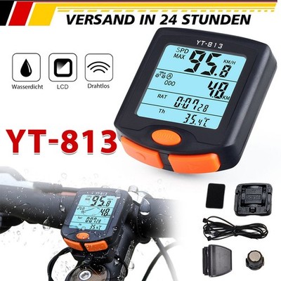 Funk Kabellos Fahrradcomputer LCD Fahrrad Tachometer Radfahren Kilometerzähler.