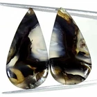 24.70Cts Natural Montana Agate Pair Pear Cabochon Loose Gemstone