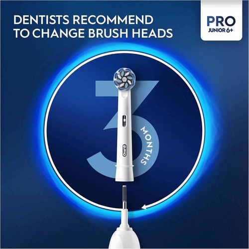 Oral-B Pro Junior Electric Toothbrush, 1 Green Handle, 1 Toothbrush Head,Ages 6+ - Picture 3 of 9