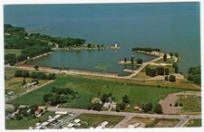 Postcard Aerial View Lakeside Park  Harbor Fond Du Lac Wisconsin WI