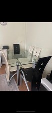 Glass Dining Table with 6 Chairs - Elegant Contemporary Dining Table