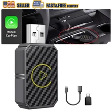 Mini Wireless CarPlay Adapter for Apple, Plug & Play Low Latency Converts Wired