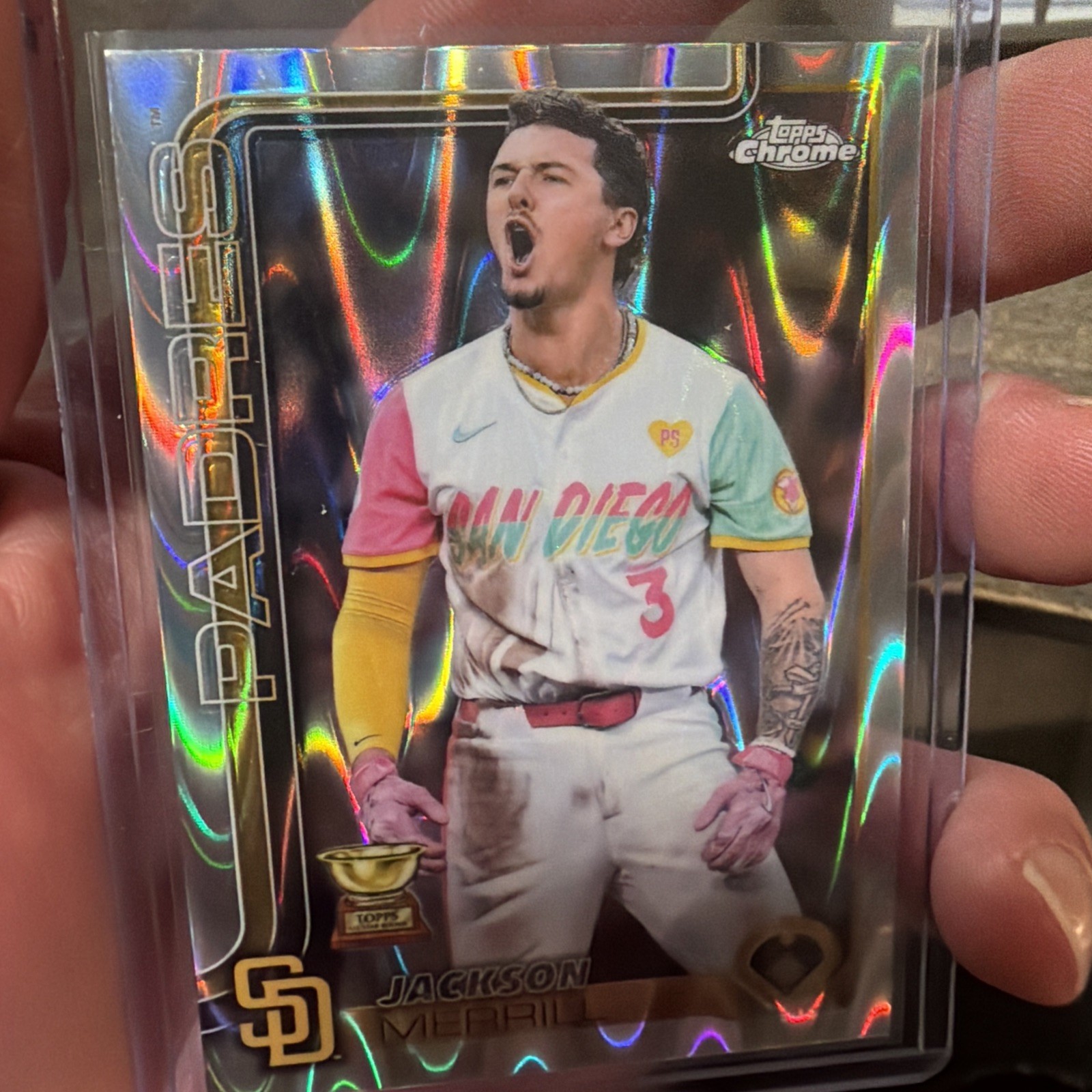 2025 Topps Chrome Jackson Merrill #61 Raywave Refractor San Diego Padres