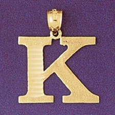 Initial K Charm Pendant 14k Gold 1.5 Grams 