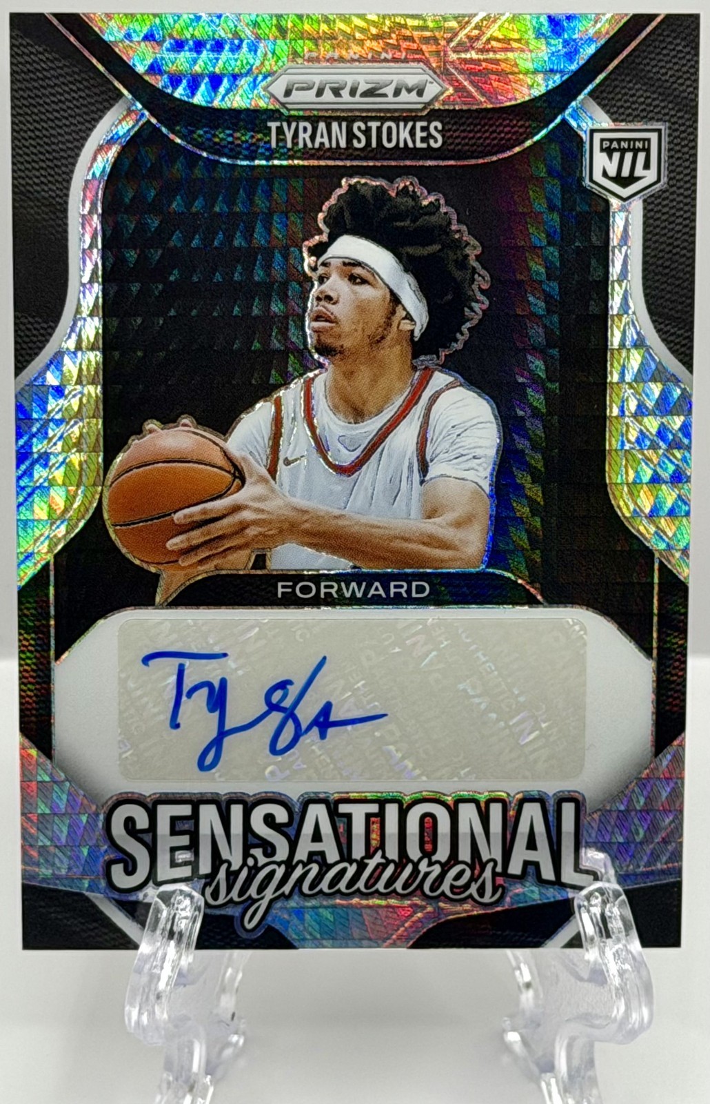 2025-26 Panini Prizm Tyran Stokes RC Sensational Signatures Auto Hyper Prizm