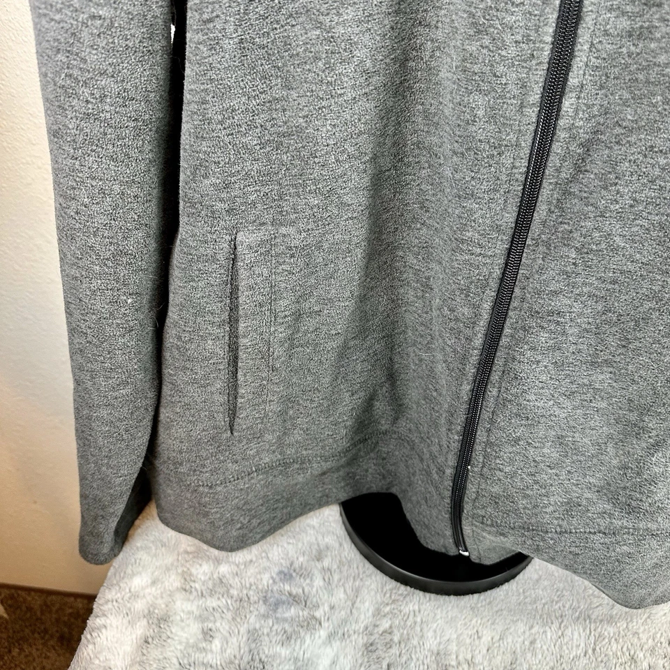 Chaqueta polar Calvin Klein Performance para mujer XL gris negra cremallera completa cuello falso Foto 3 de 4