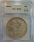 1884-S MORGAN DOLLAR ICG XF45