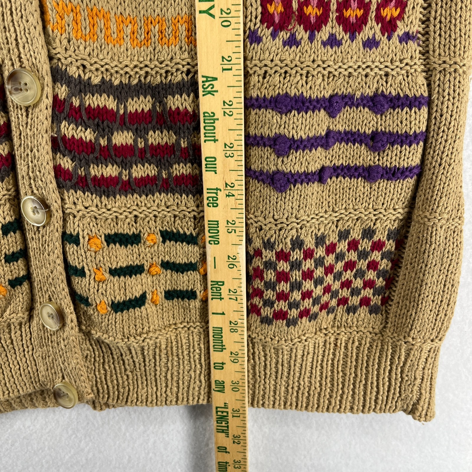 EXPRESS Sweater Womens M Patchwork Button Front C… - image 11