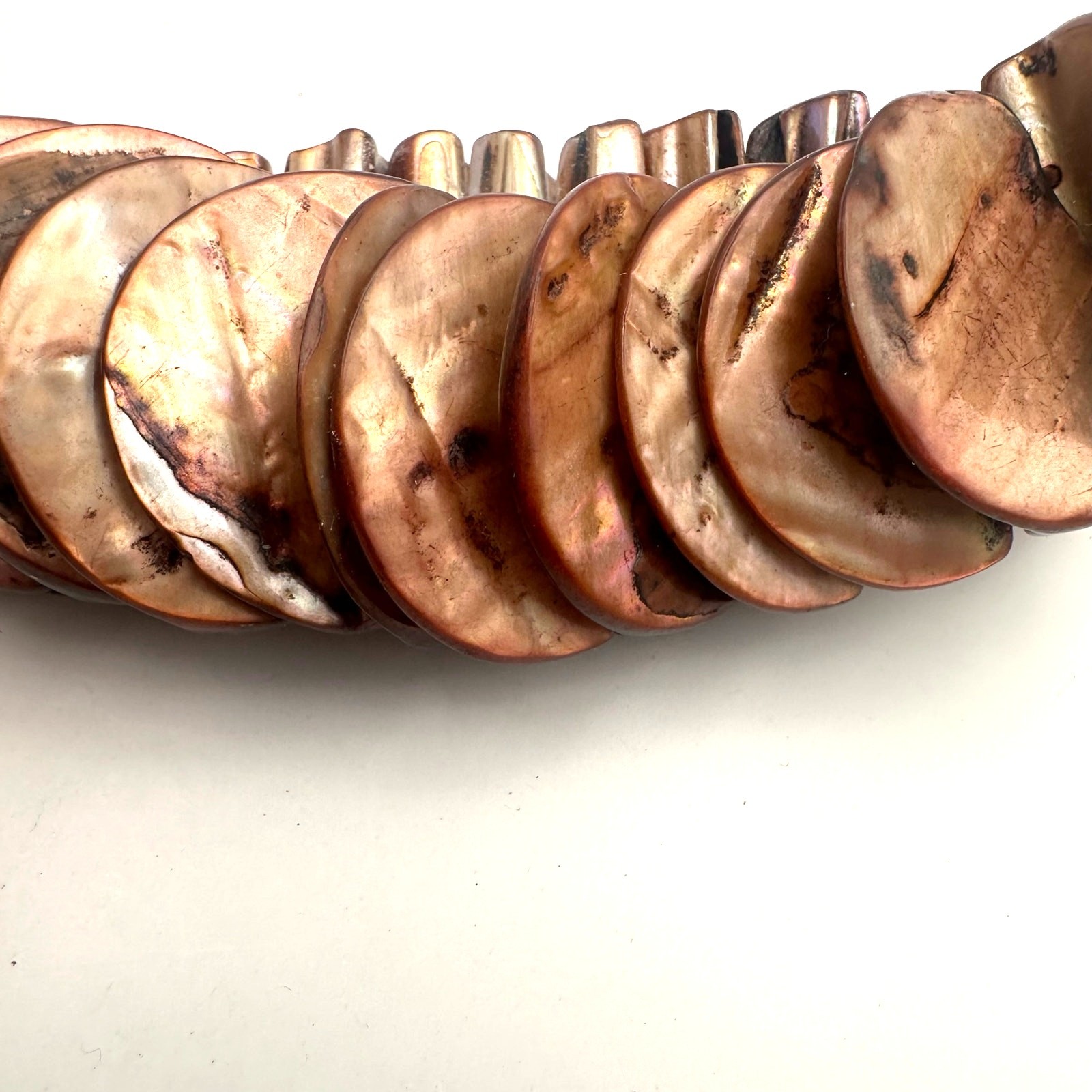 Shell Stretch Bracelet Abalone Oversized Wide Bro… - image 3