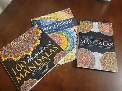 Lot of 3 Never Used COLORING BOOKS Traveling Mandalas