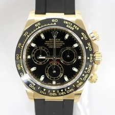 Rolex Cosmograph Daytona 40mm 18K Gold Stick Black Dial Watch 116518LN