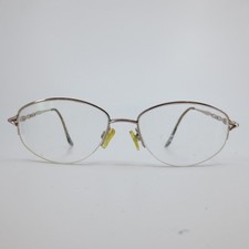 Gloria Vanderbilt M28 Eyeglasses Gold Semi Rimless Oval Frames 52-16-135