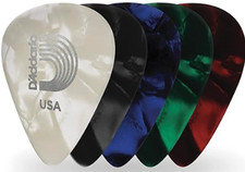 D'Addario Assorted Pearl Celluloid Guitar Picks, 20 each, Medium New Sealed