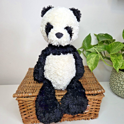 Jellycat Medium Mumble Panda - schwarz/weiße Textur Pandabär nicht mehr produziert 14 Zoll Fehler