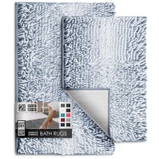 Hearth Harbor Chenille Bath Mat Set Ombre Blue 17x24 20