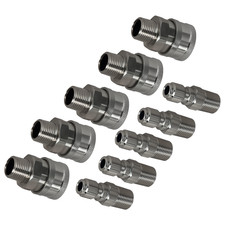 3/8in Quick Connect NPT Adapter Pressure Washer Fitting Coupler Stainless Steel