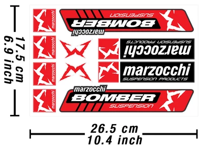 Marzocchi Bomber Abziehbilder Aufkleber Heavy Duty Vinyl Stickers