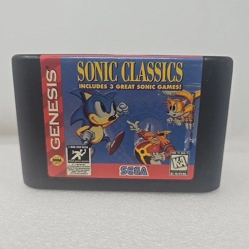 Sonic Classics Sega Genesis Game Cartridge 3 Great Sonic Games!