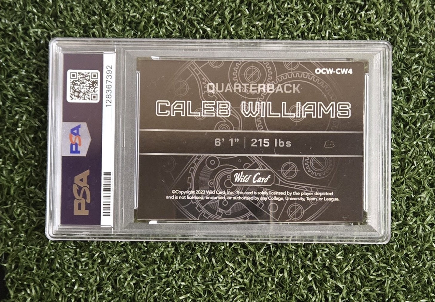 2023 Wild Card QB1 On The Clock Caleb Williams 1/1 PSA 9 Rainbow Foil view 3