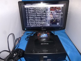 US Sega Saturn System Console in Box + Saroo Elite version SD loader 128GB READ