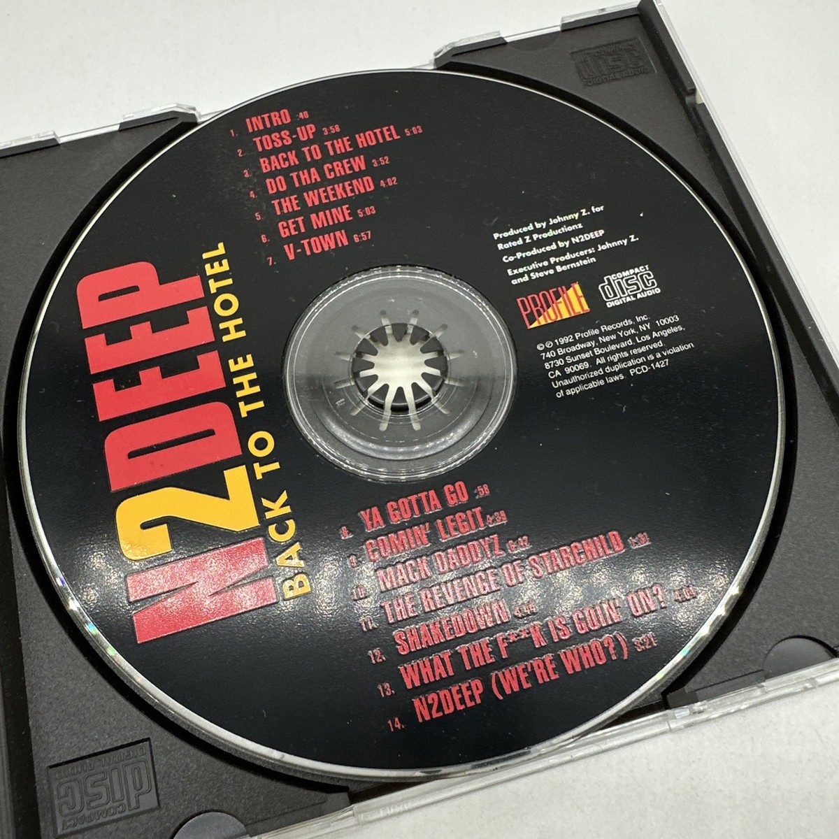 N2Deep Back To The Hotel CD 1992 Profile Records PCD-1427 Hip Hop