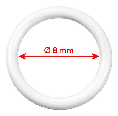 rewagi  100 Stück Kunststoffringe Weiß 8x13mm für Gardinen Raffrollos Made in DE