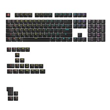 Glorious Gaming - GPBT Backlit Keycaps Black Translucent Shine Through Lege...