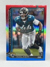 2025 Topps Chrome Red Parallel Travon Walker #141 Jacksonville Jaguars Football
