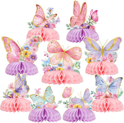 9 PCS Butterfly Centerpieces for Tables Butterfly Birthday Party Decorations Spr