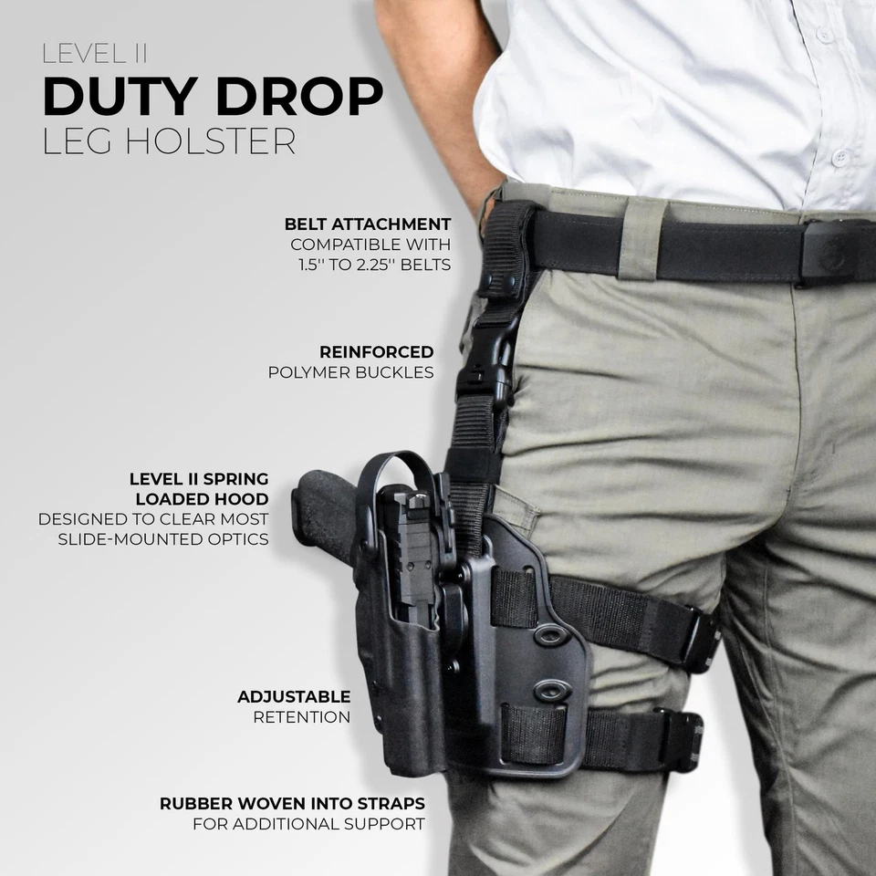 Level II Quick Release Duty Drop Leg Holster fits Springfield Prodigy 5;; w/S... - Image 2 of 4