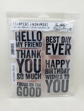 TH4 Stampers Anonymous Tim Holtz Bold Sayings Stamp Set CMS433 New