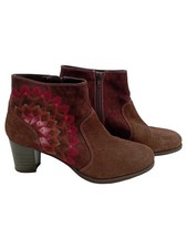 Stivaletti donna Desigual numero 40 marroni alla moda fantasia grafica